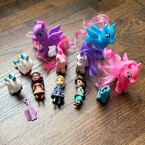 Colorful Pony and Doll Set